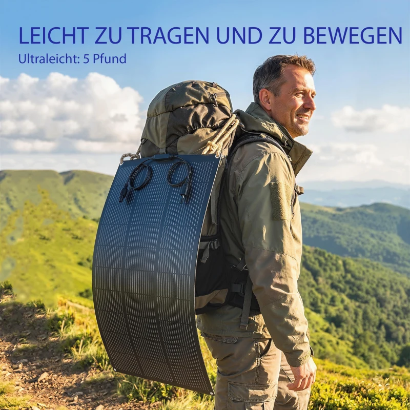 HOMCOM Zonnepaneel 100W 18V draagbaar outdoor zonnelader met 2 USB, LCD-display IP67 waterdicht