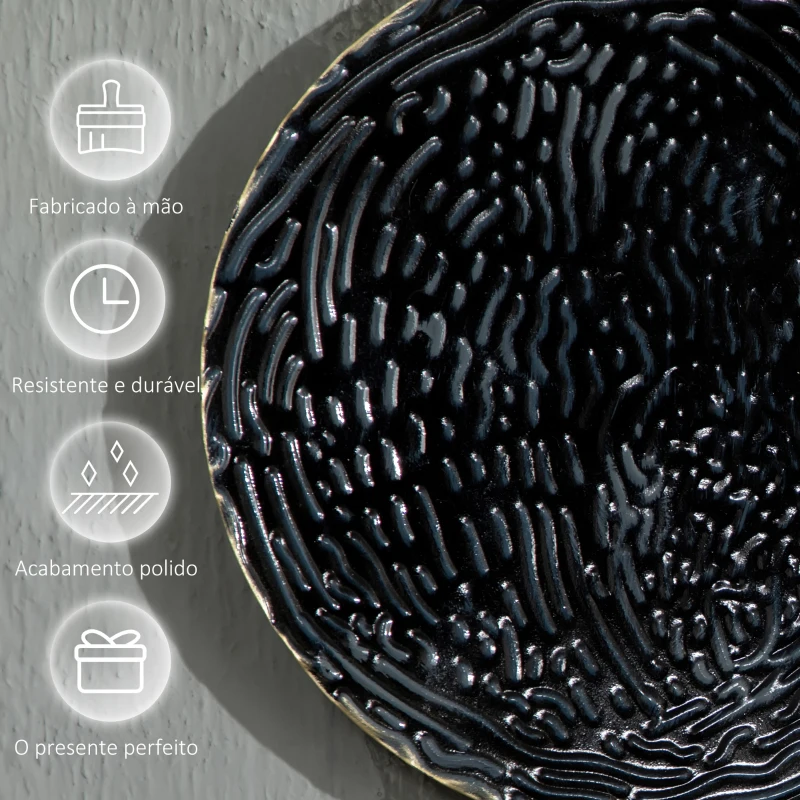 HOMCOM Arte Metálica de Parede 3D Adornos Modernos Redondos para Pendurar Decoração para Sala Quarto 21x53 cm Multicolor