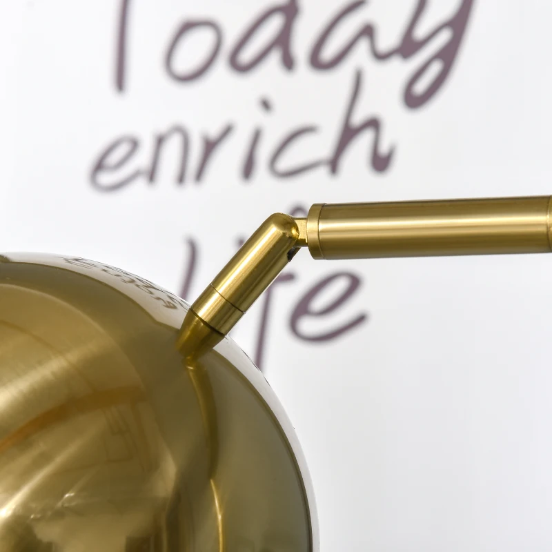 HOMCOM Lampada da Terra Moderna con Paralume Regolabile in Stile Vintage Compatibile con E27 40W - Oro