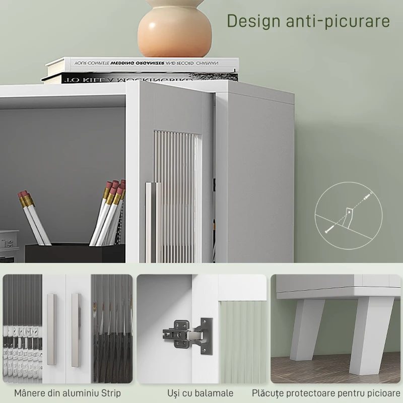 Homcom Dulap Depozitare Modern cu 2 Usi Duble