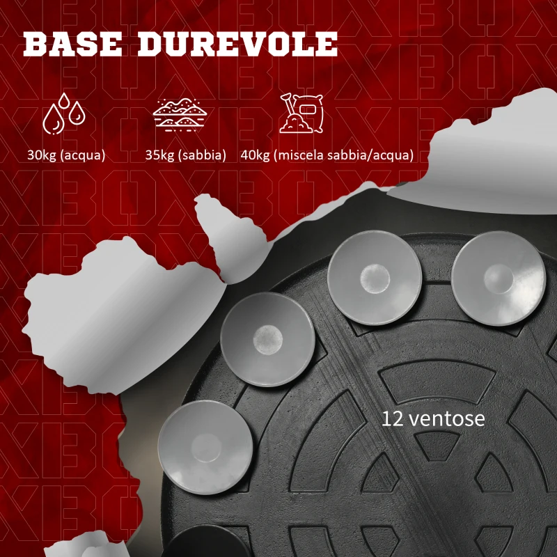 SPORTNOW Sacco Boxe da Terra con Barra Girevole, Speedball e Colpitore, in Acciaio, HDPE e PU, 80.5x48x163-205 cm