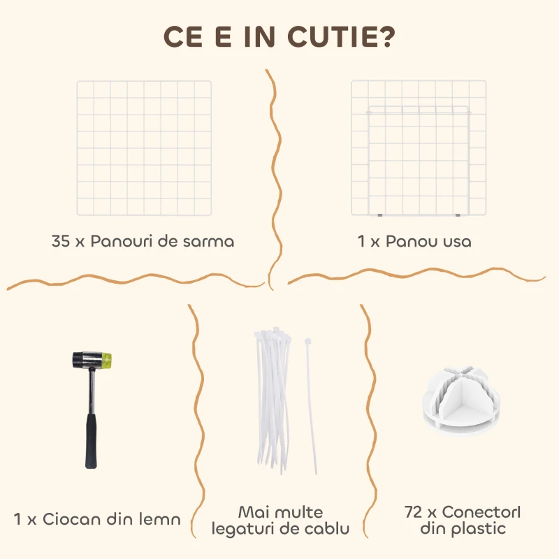 Pawhut tarc Personalizabil – 36 Panouri Metal pentru Animale