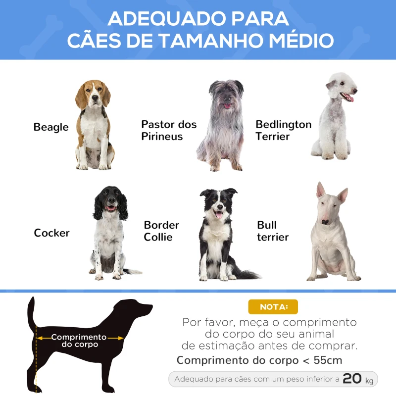 PawHut Cama Elevada para Cães Respirável para Cães Pequenos 106x81x33 cm Tecido de Textilene Encosto Inclinável Estrutur