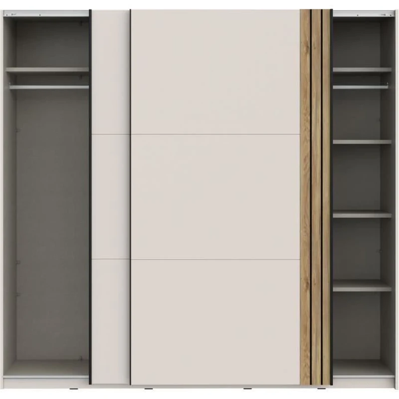 Armoire WAIKATO - Cachemire - 2 portes coulissantes - L220 x P61 x H210,5 cm