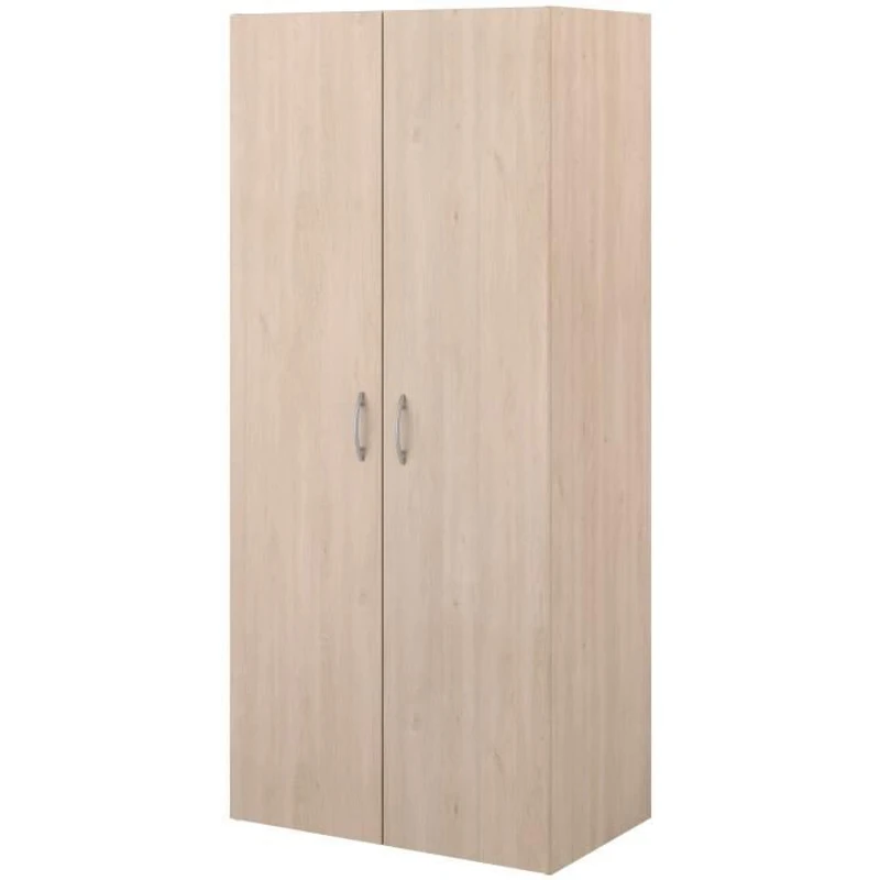 Armoire - EASY LIFE -  Décor Chene clair - 2 portes battantes - L80,2 x H180 x P49,7cm - PARISOT