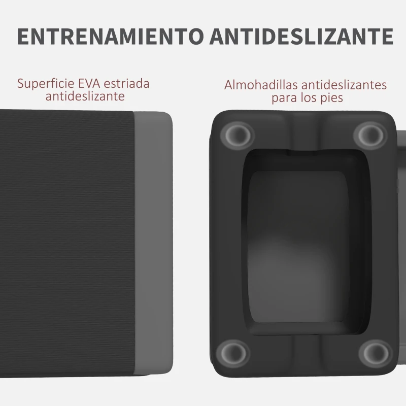 SPORTNOW Step de Aeróbic Step para Fitness Antideslizante Altura Regulable 3 Niveles 77x36x20,5cm Gris y Negro