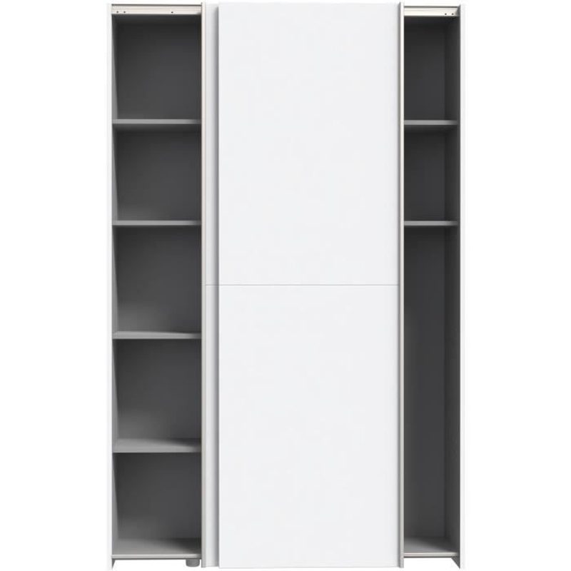 Armoire 2 portes coulissantes multifonction - Blanc mat - L120 x P41,6 x H190,5 cm - OZZULA