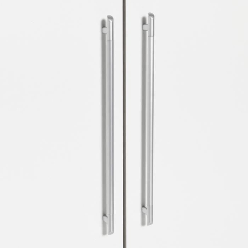 Armoire 4 portes battantes + 6 tiroirs - Chene et blanc - L 206 x P 60 x H 200 cm - JUPITER