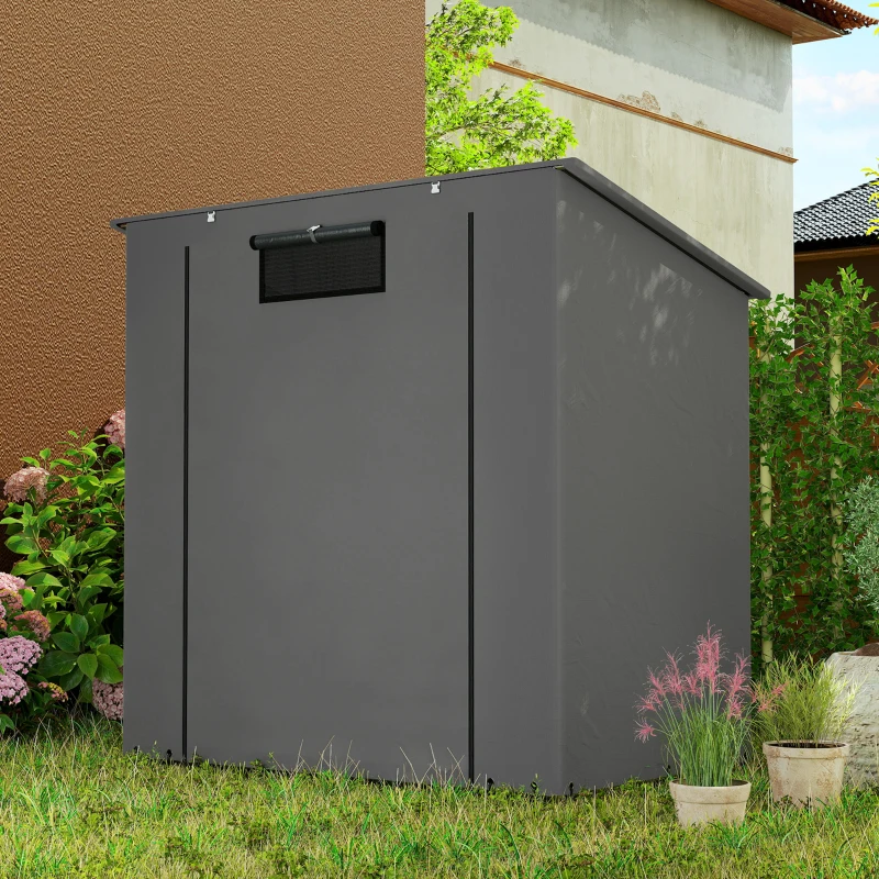 Outsunny Zeltgarage 1,9x1,2 m Wasserdicht Garagenzelt mit aufrollbarer Reißverschlusstür Belüftungsfenster Dunkelgrau