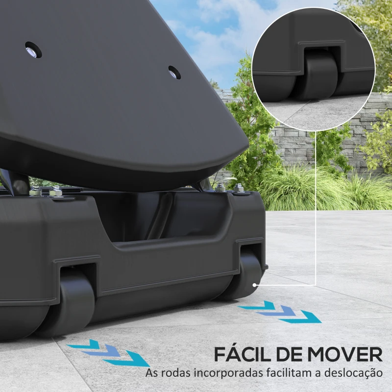 SPORTNOW Tabela de Basquetebol para Exterior Altura Ajustável em 16 Níveis 150-305 cm com Rodas e Base Recarregável  Preto