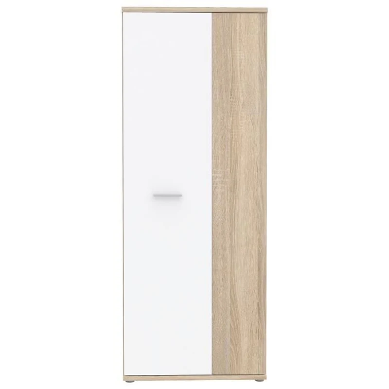 Armoire a chaussures MISCA - Décor chene sonoma et blanc mat - L69 x  P35 x H179cm