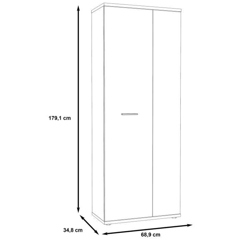 Armoire a chaussures MISCA - Style contemporain effet béton et blanc mat - L 69 cm