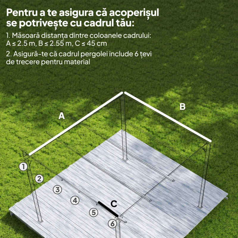 Outsunny Tettuccio di Ricambio per Gazebo 3x3 m con 10 Fori di Drenaggio Grigio