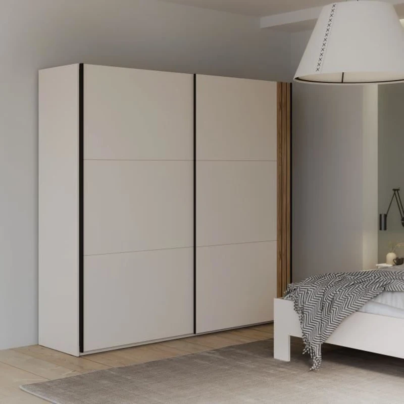 Armoire WAIKATO - Cachemire - 2 portes coulissantes - L220 x P61 x H210,5 cm