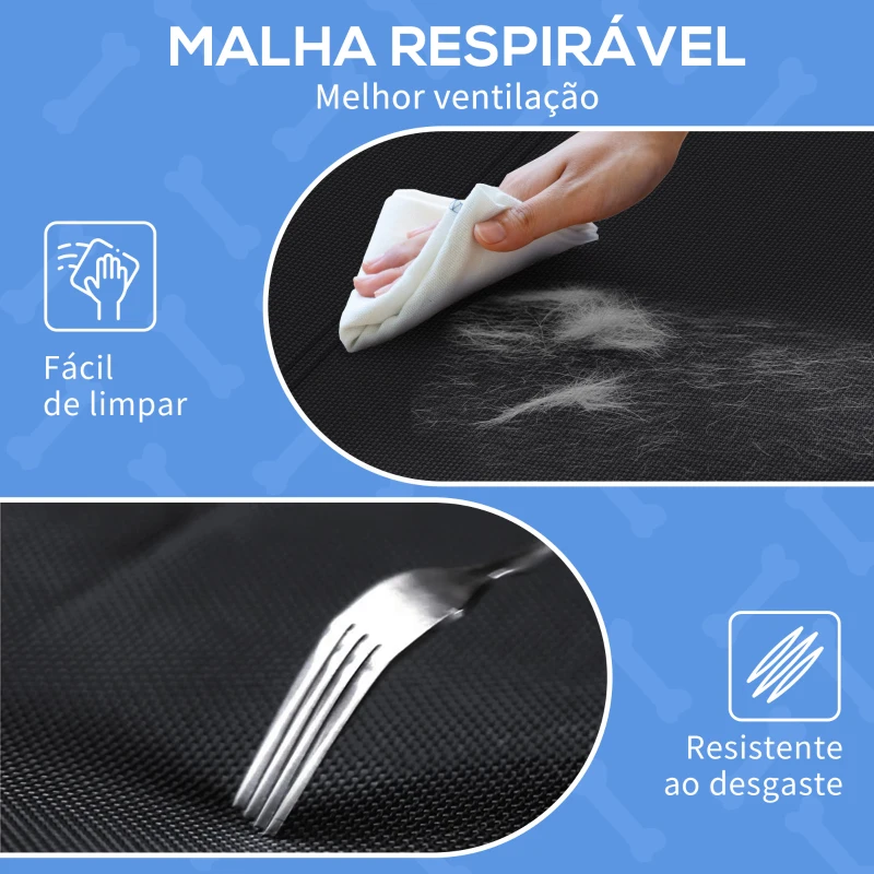 PawHut Cama Elevada para Cães Respirável para Cães Pequenos 91x69x29 cm Tecido de Textilene Apoio de Cabeça Preto