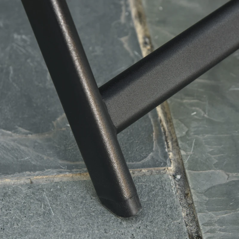 Outsunny Set of 2 Outdoor Sun Lounger 10-Position Adjustable Texteline Folding Reclining Chairs with Footrest for Patio Garden, Grey