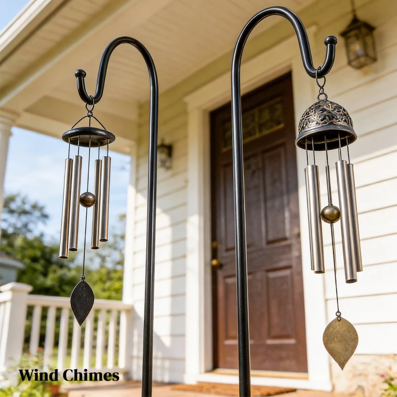 Outsunny Shepherd Hooks 160 cm, 2-Pack Shepherd Hooks with 5 Prongs Lantern Pole for Solar Lights Hanging Baskets Black