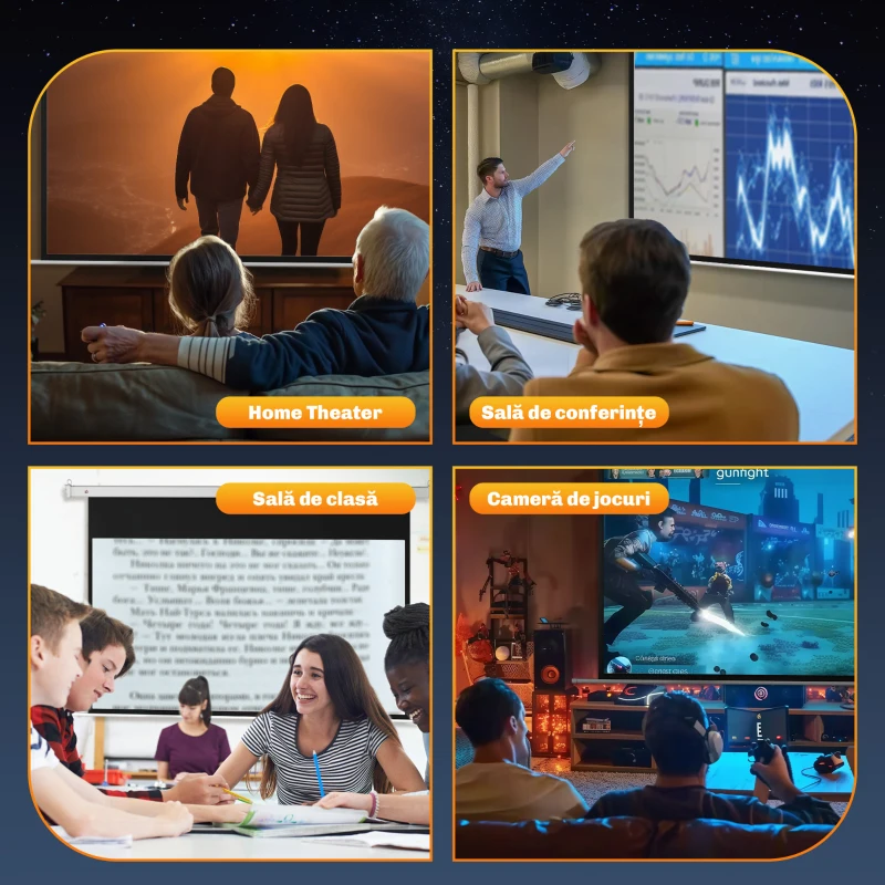 Homcom Ecran Proiector 100” – Montaj Pe Perete sau Tavan