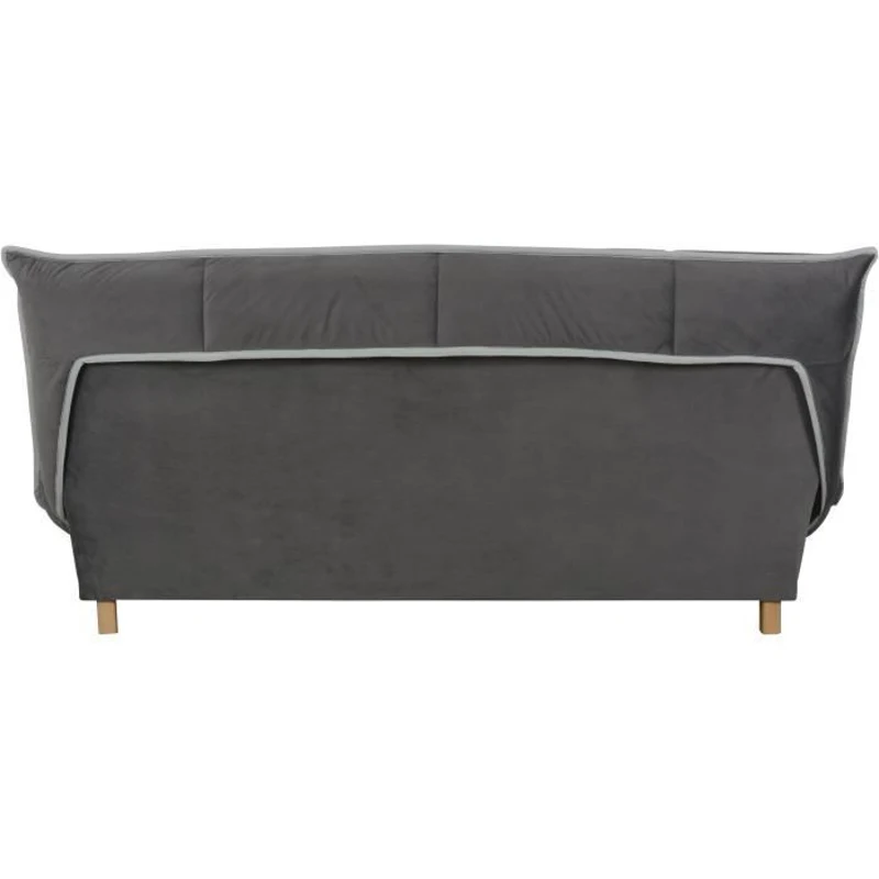 Canapé convertible Clic Clac 3 places - Matelas DUNLOPILLO Ep.13 cm - Mousse HR 35 kg/m3 - Tissu Gris - Fabriqué en France