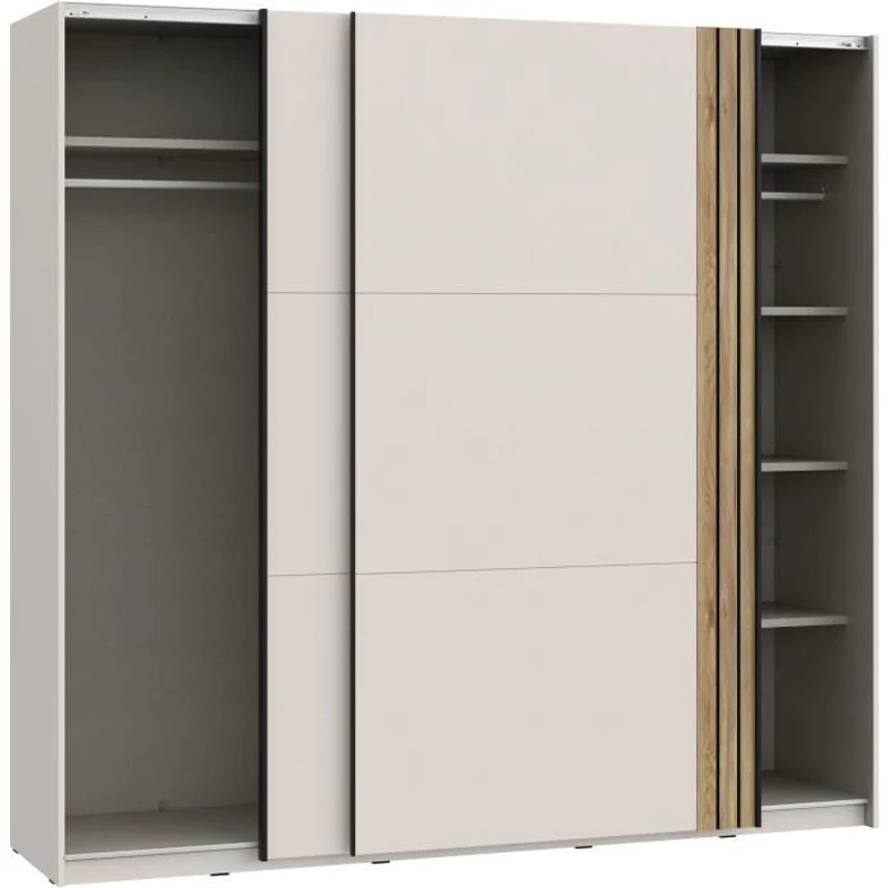 Armoire WAIKATO - Cachemire - 2 portes coulissantes - L220 x P61 x H210,5 cm