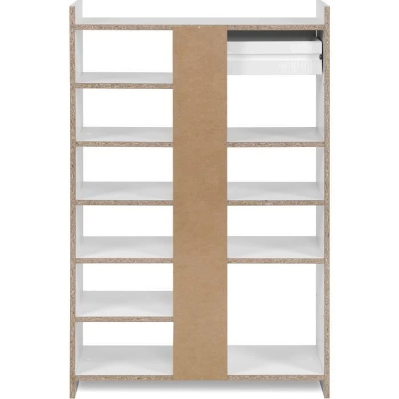 Meuble a chaussures - MÜNSTER - Blanc - 12 paires de chaussures - 71,5 x 25 x 109 cm