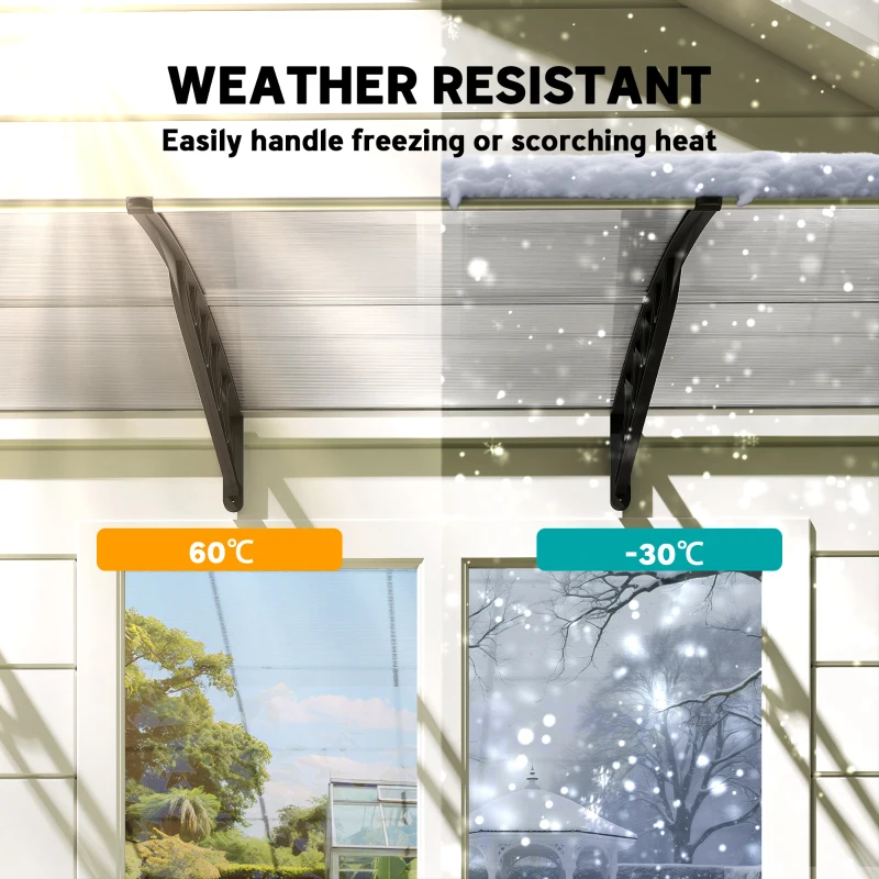 Outsunny Front Door Canopy, Outdoor Awning, Rain Shelter, 303 x 96cm , Clear