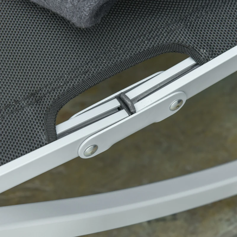 Outsunny Conjunto de 2 Espreguiçadeiras de Sol Dobráveis para Jardim Espreguiçadeiras em Texteline e Alumínio para Praia Piscina 61x165x63 cm Preto