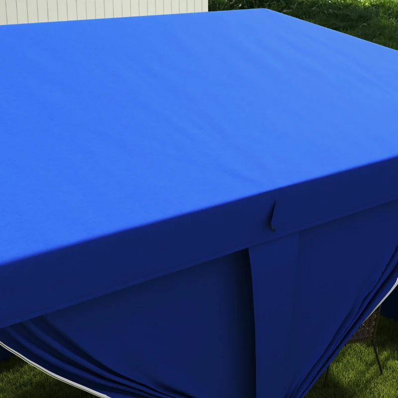 Outsunny 3 x 6m Pop-Up Gazebo, with Curtain Walls and Windows - Blue