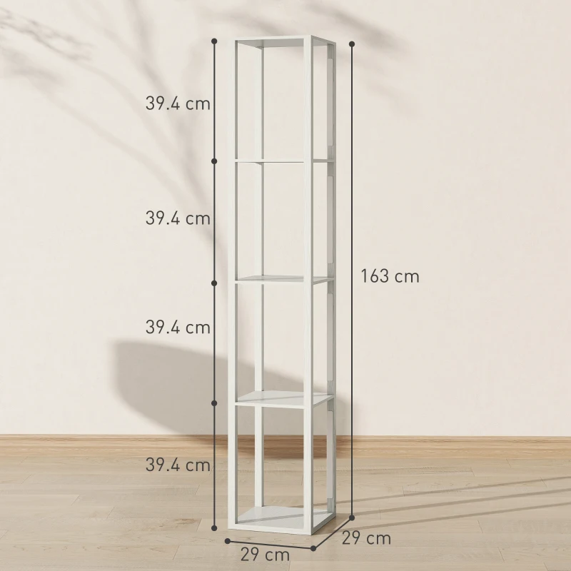 HOMCOM Floor Lamp with Shelves and 3 Brightness Levels - Oak