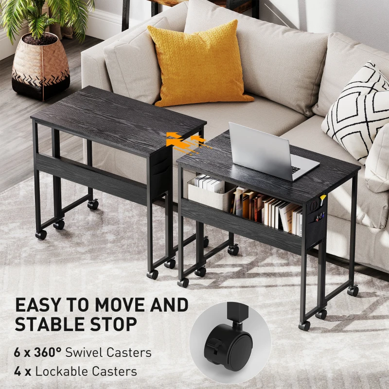 HOMCOM 80 cm Drop Leaf Writing Work Desk - Black