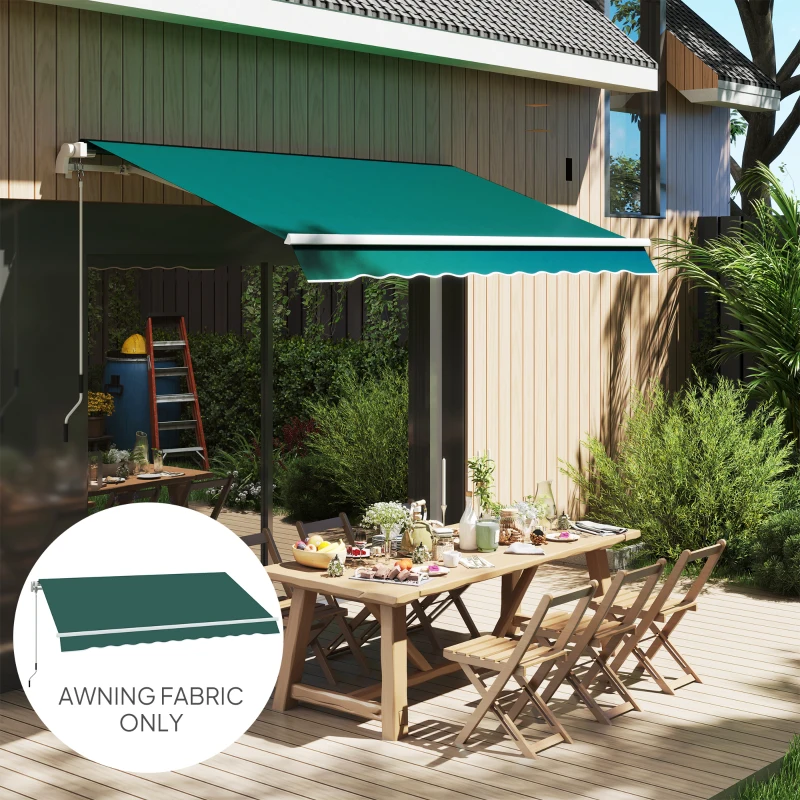 Outsunny Replacement Awning Canopy 282x250 cm with UPF 50+ Protection Waterproof for Patio Terrace Garden Green