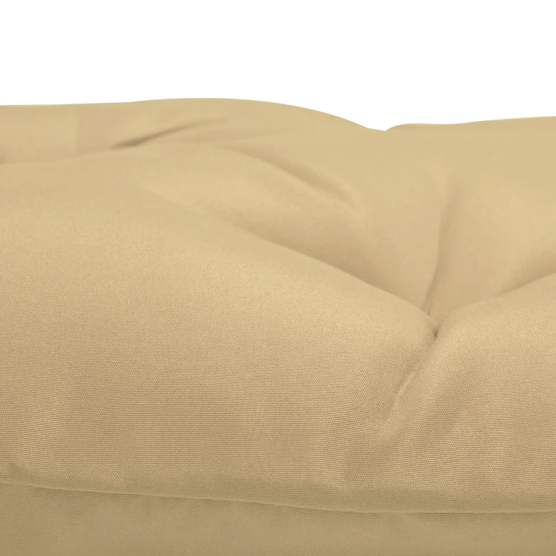 Outsunny Set van 2 zitkussens, 98 x 50 cm stoelkussens met bindbanden, stofhoes, 8 cm dik Khaki