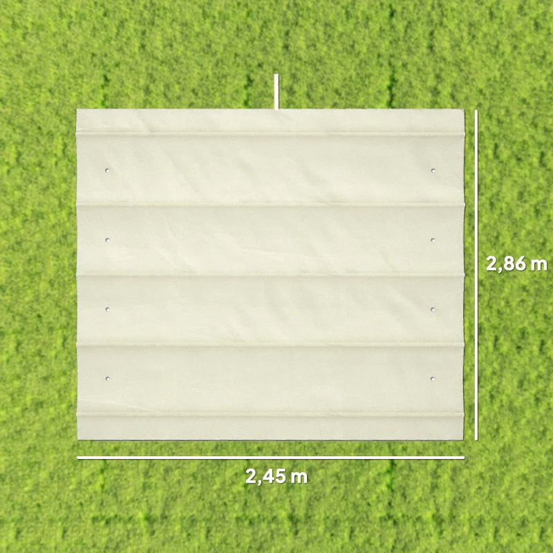 Outsunny Techo de Repuesto Retráctil 3x2,5 m para Marco de 2,85x2 m Toldo de Tela Solo para Cenador Jardín con 8 Orificios Crema