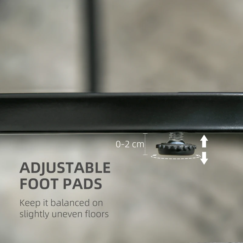 HOMCOM Set 2 Măsuțe de Cafea cu Blat cu Efect de Marmură din MDF și Oțel Negru