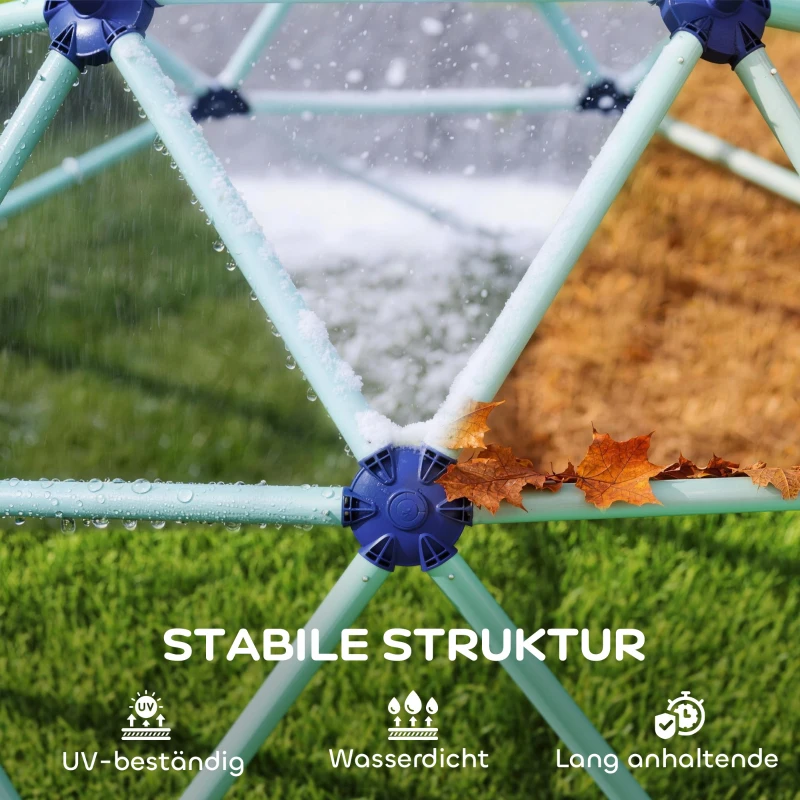 AIYAPLAY Kletterkuppel Ø182,5cm UV-beständig, wasserdicht Kletterdom für Kinder bis zu 90 kg, für 3-8 Jahre Kunststoff Blau