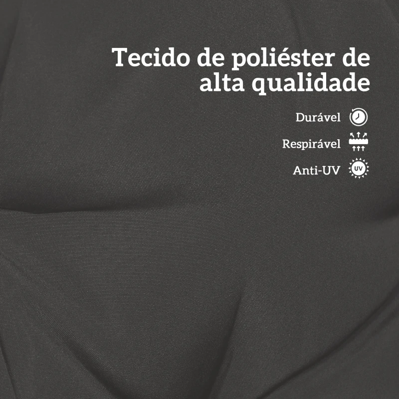 Outsunny Almofada para Banco de Jardim ou para Balanço de Jardim 120x110x12 cm de 2 Lugares com 6 Cordões de Fixação Preto