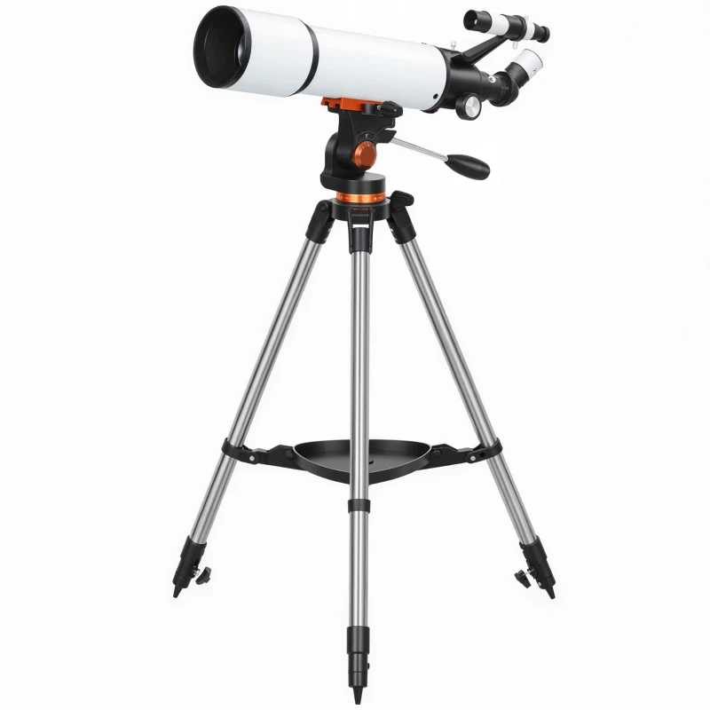 Outsunny Astronomy Telescope for Adults and Beginners with 80 mm Aperture, Carry Bag, White