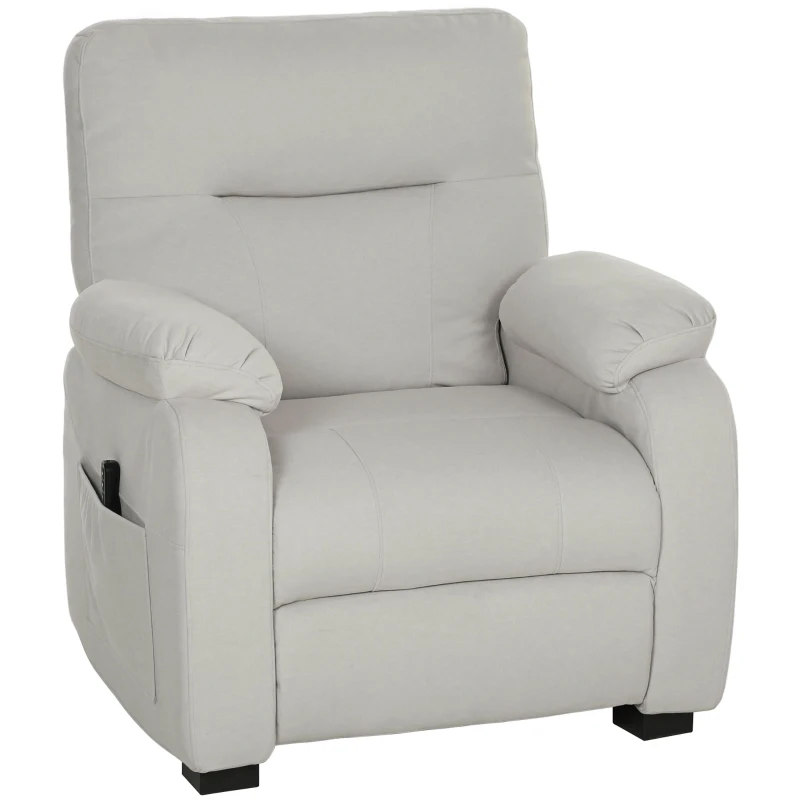 HOMCOM Fotoliu relax electric fotoliu reclinabil port USB suport picioare buzunare laterale telecomandă 96x90x103cm crem