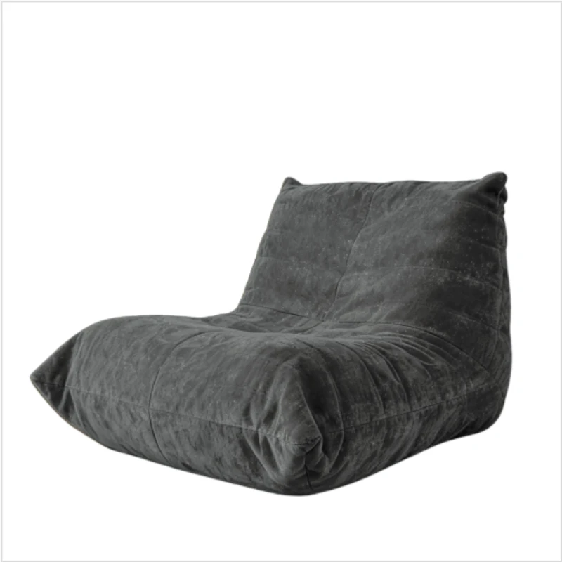 Modern Bean Bag Lazy Sofa with Stylish Chenille Finish, Ergonomic Bean Bag Chair for Compact Spaces, 110L x 90W x 67H cm, Dark Gray