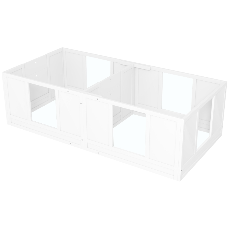 PawHut Cutie pentru căței, cu panouri clare, design în 2 compartimente, pentru câini mici