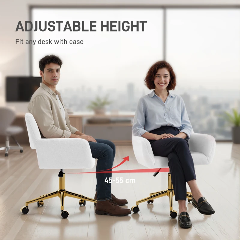 HOMCOM Faux Fur Rabbit Chair - Cream White