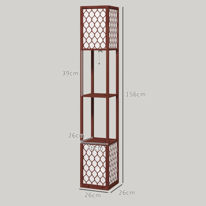 HOMCOM Duo Light Floor Shelves - Brown