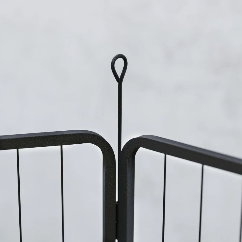 PawHut Parque para Cães 6 Painéis de 80 cm de Altura Cercas para Cães de Aço Dobrável com Porta para Interior e Exterior Preto