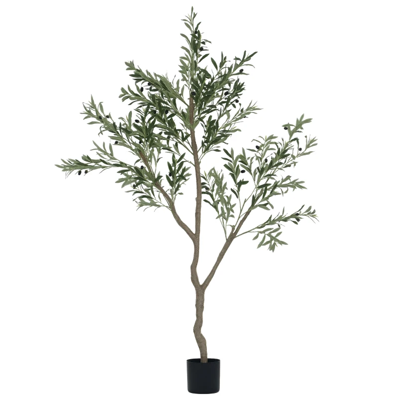 HOMCOM Măslin artificial, plantă artificială, măslin realist în ghiveci, 180 cm, plastic, verde