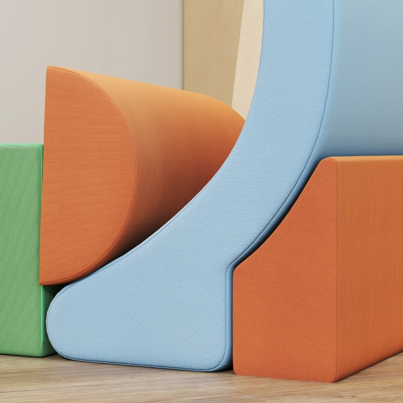 AIYAPLAY Set soft 5 piese pentru copii mici, pentru cățărat, târât, construit, ușoare, Cord, spumă, colorat
