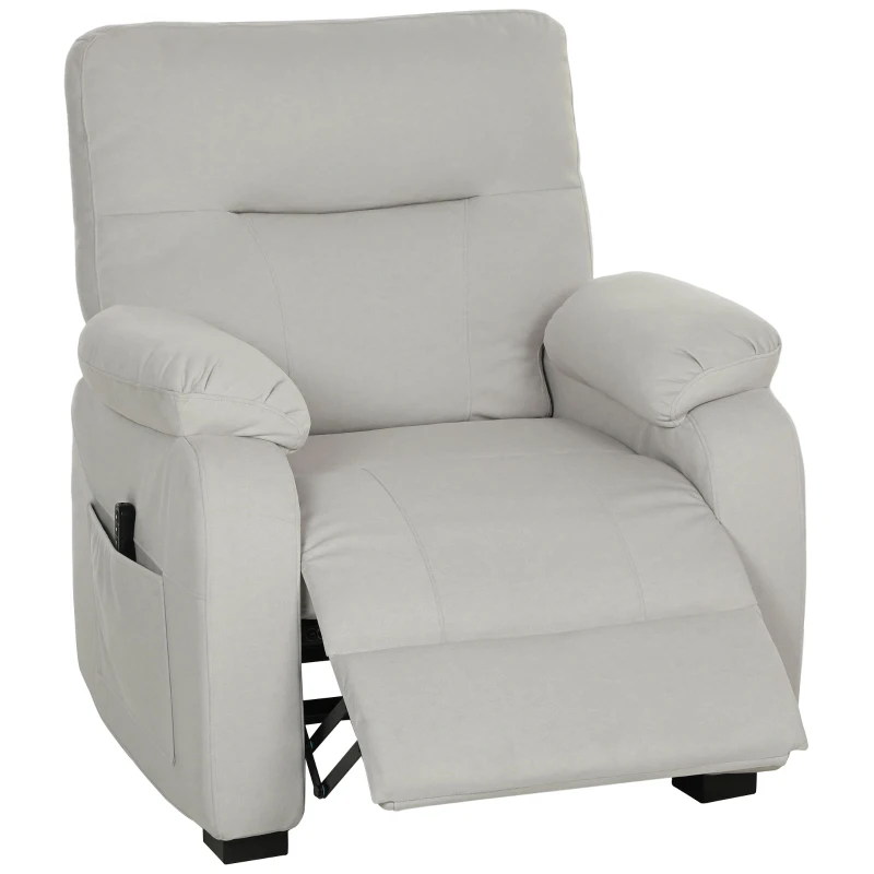 HOMCOM Fotoliu relax electric fotoliu reclinabil port USB suport picioare buzunare laterale telecomandă 96x90x103cm crem