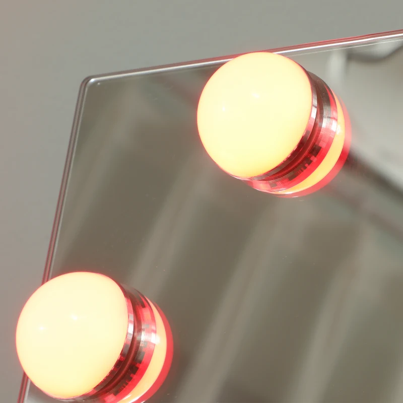 HOMCOM Oglindă pentru corp întreg 150x40 cm LED RGB, oglindă de podea cu 21 becuri, 7 culori, buton tactil, funcție memorie