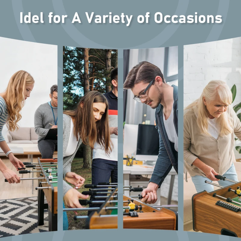 HOMCOM 29 Inch Mini Tabletop Football Foosball Gaming Table  Play Fun Game 74.5L x 36.1W x 12H CM