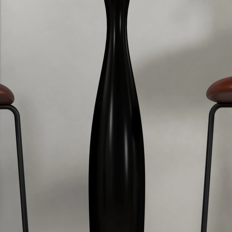 HOMCOM Masă rotundă, oțel vopsit în pulbere, MDF cu melamină, picioare antiderapante, 70 x 74 cm, Negru