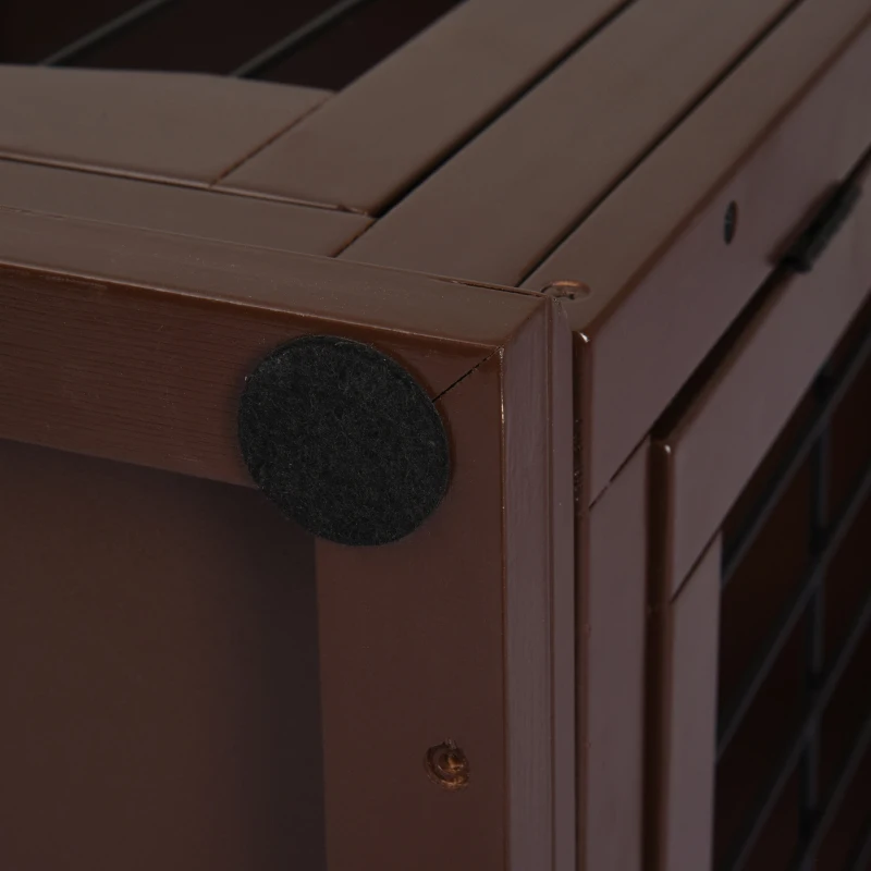 PawHut Cușcă pentru câini, 2 intrări, cu închidere, MDF și metal, 58,4 x 81,3 x 66 cm, Negru